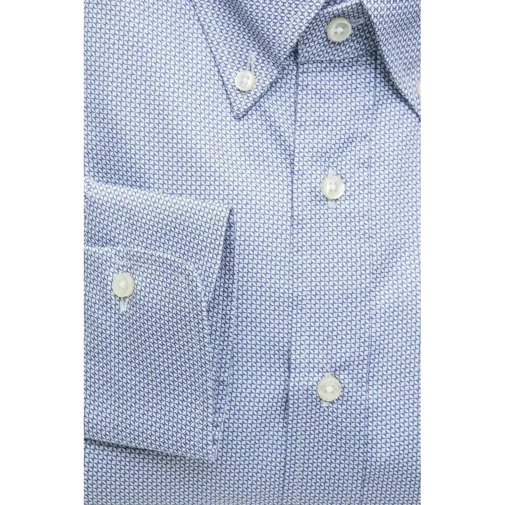 Robert Friedman Light Blue Cotton Men Shirt Robert Friedman