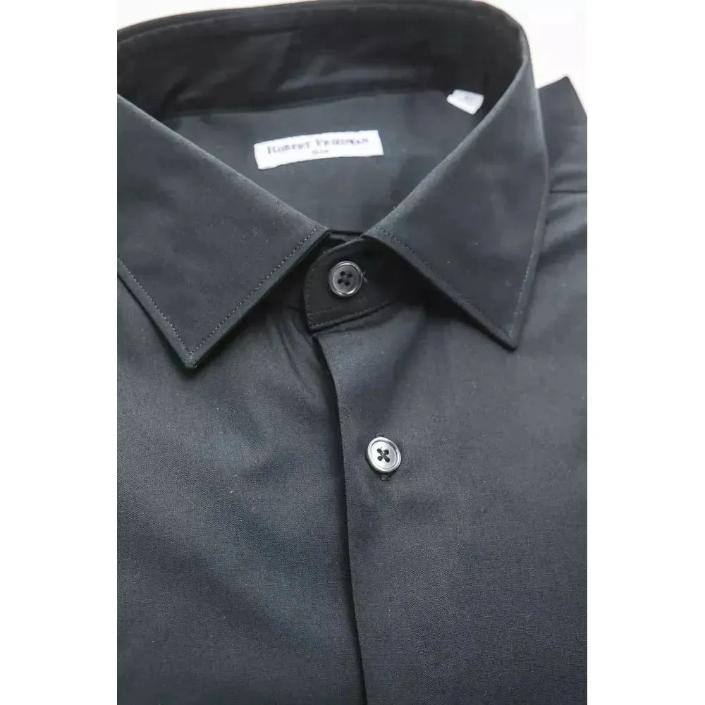 Robert Friedman Black Cotton Men's Shirt