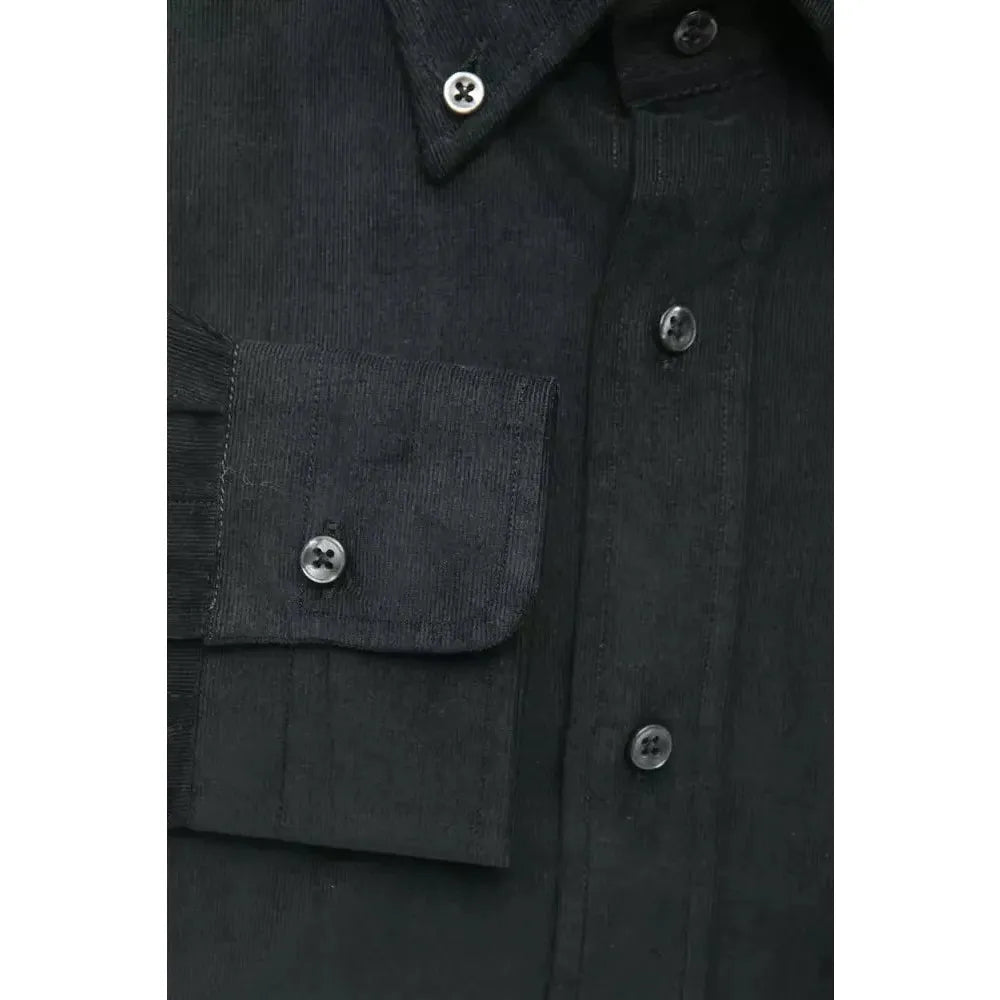 Robert Friedman Black Cotton Men Shirt Robert Friedman