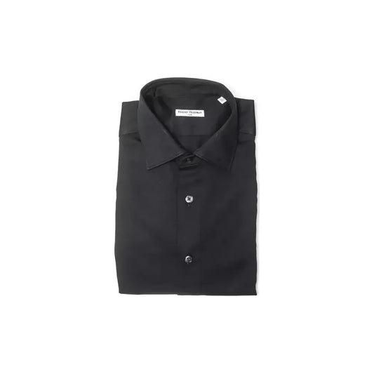 Robert Friedman Black Cotton Men Shirt Robert Friedman