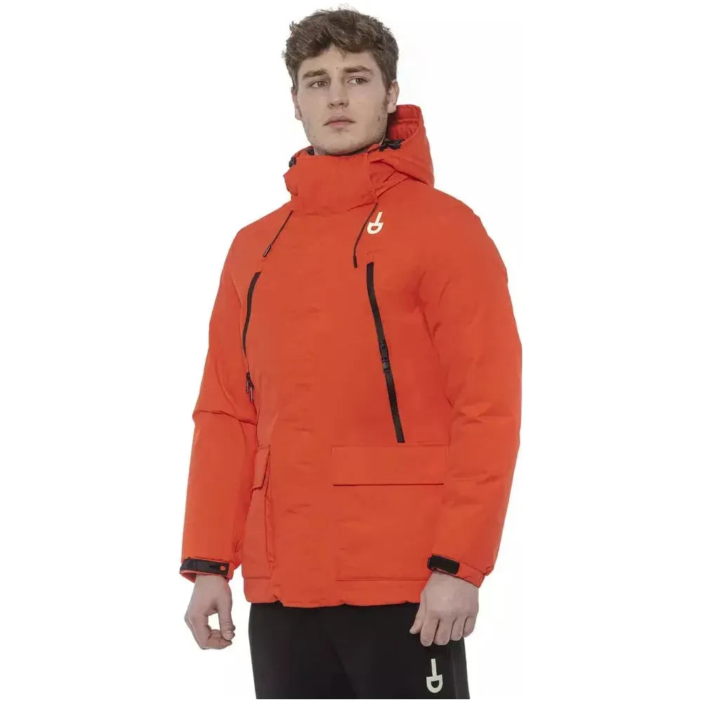 Tond Red Polyester Men Jacket MAN COATS & JACKETS Tond Chocolate
