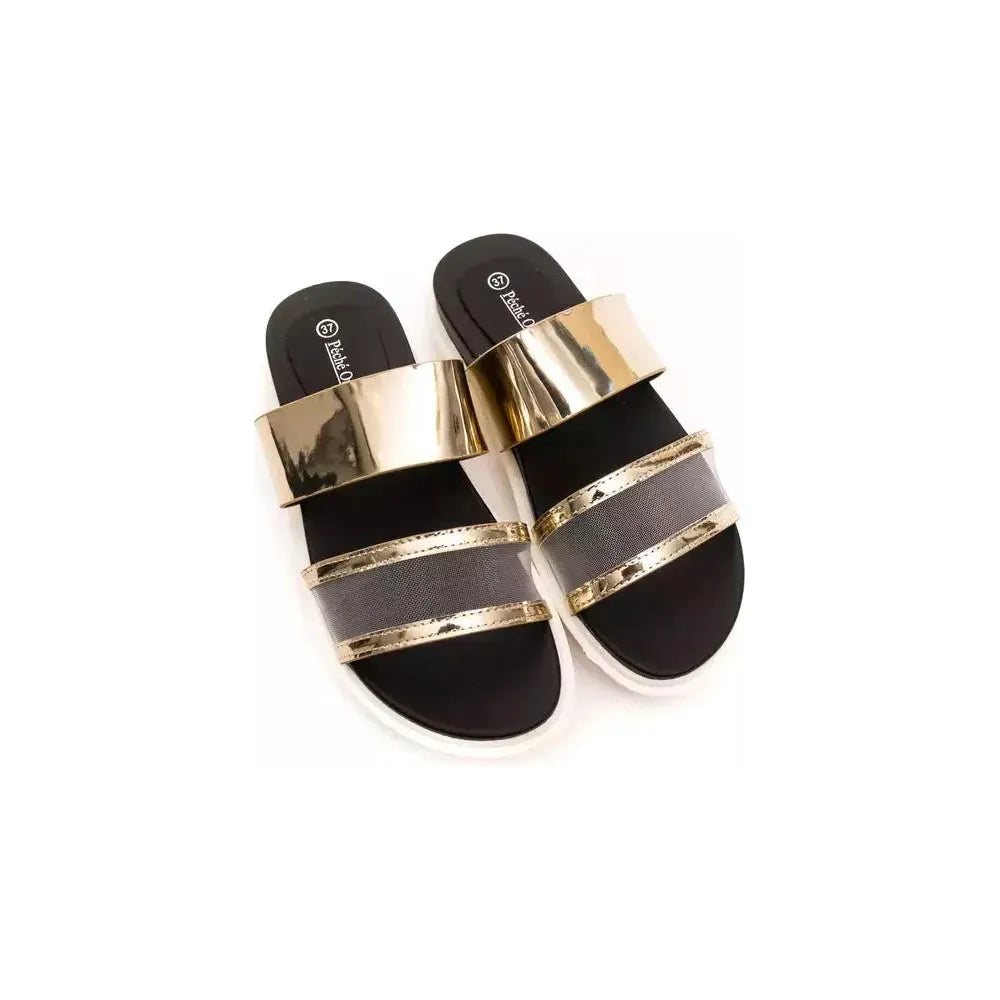 Péché Originel Gold Polyethylene Women Sandal Péché Originel