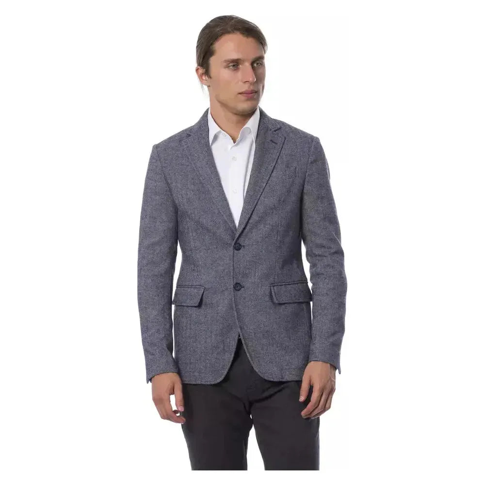 Verri Blue Polyester Mens Blazer Verri