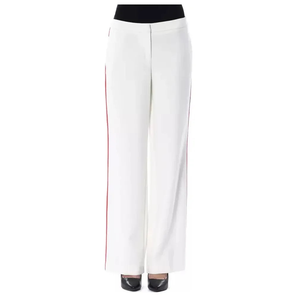 BYBLOS White Polyester Women Pant Jeans & Pants BYBLOS