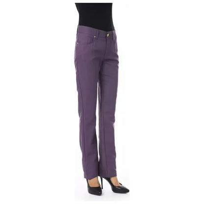BYBLOS Purple Cotton Women Pant