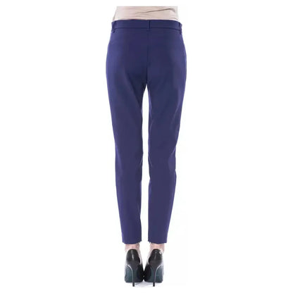 BYBLOS Blue Polyester Women's Slim-Fit Pant