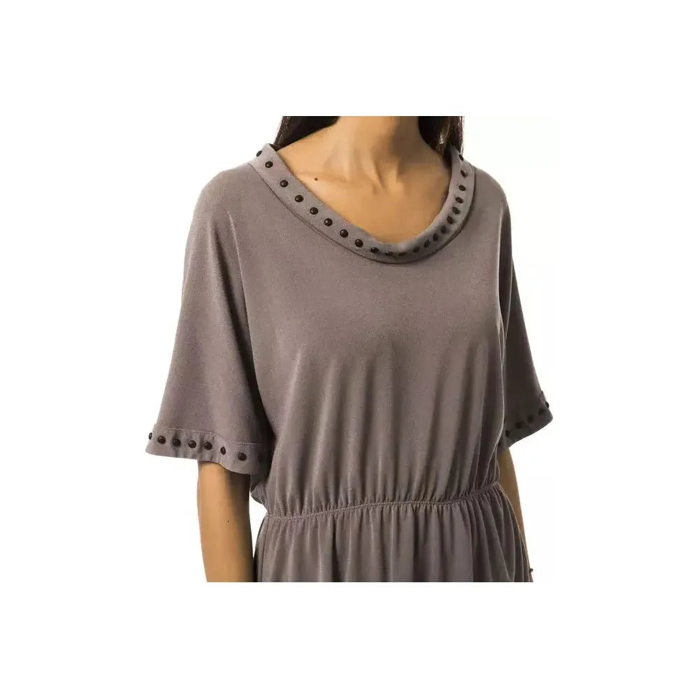 BYBLOS Gray Polyester Women T-Shirt BYBLOS Dim Gray