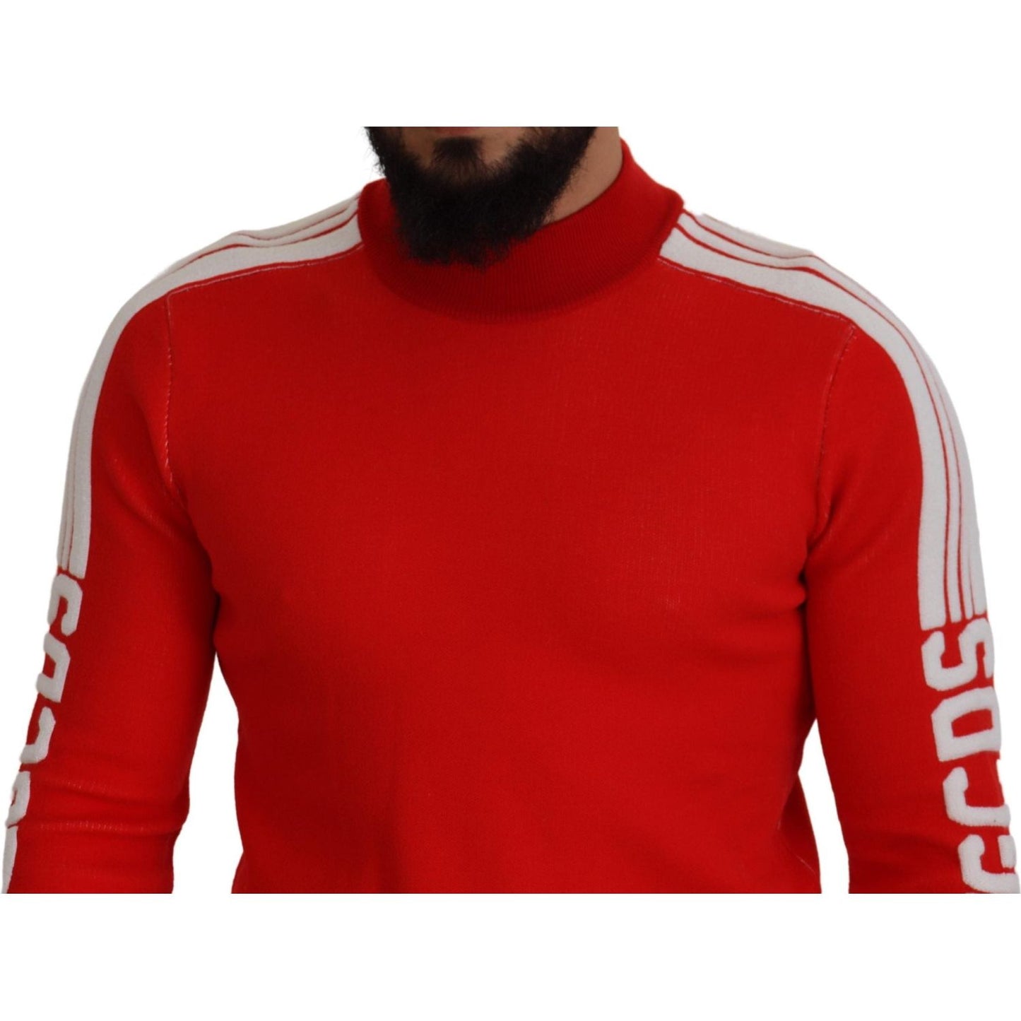 GCDS Elegant Red Pullover Sweater for Men GCDS