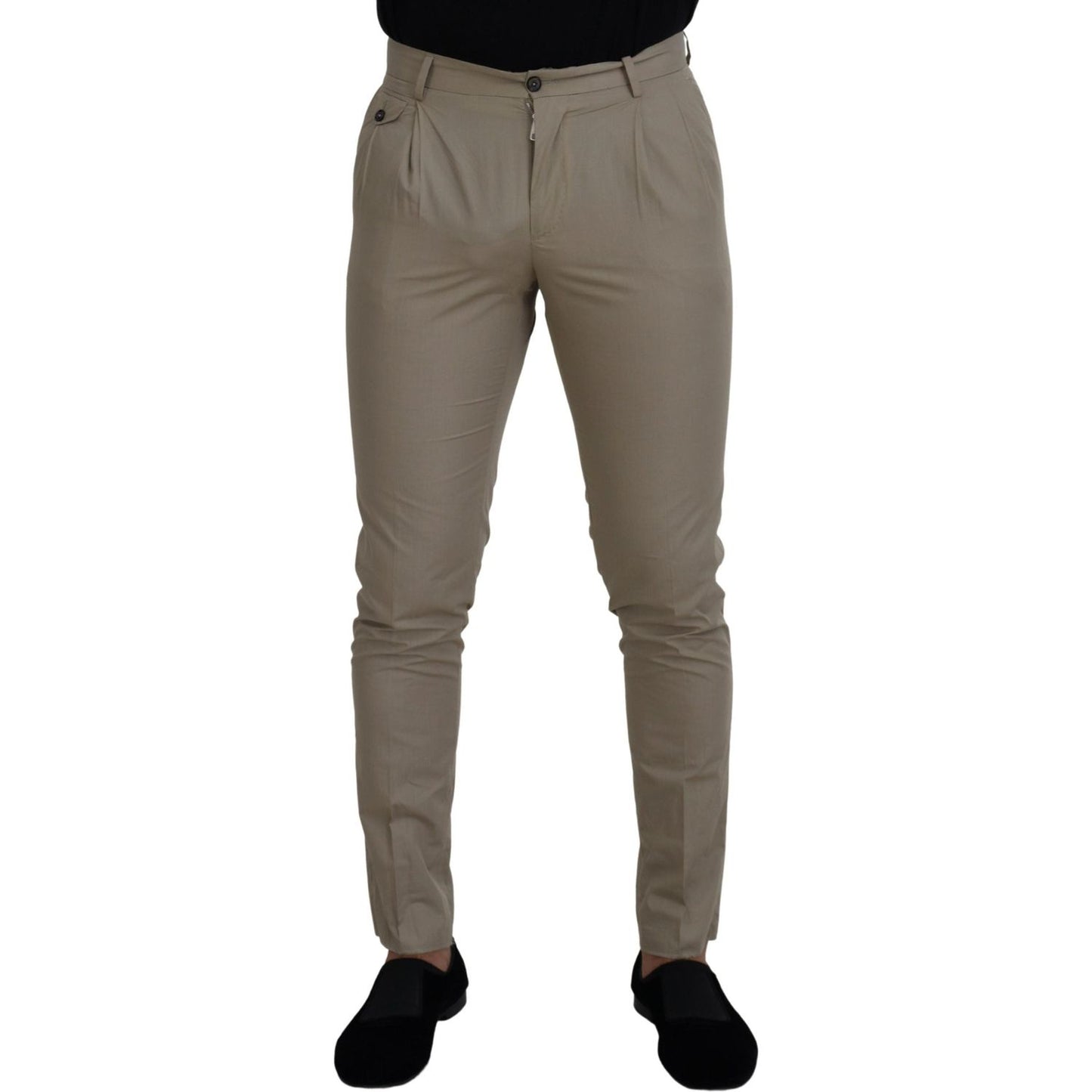 Dolce & Gabbana Stunning Beige Italian Cotton Trousers Dolce & Gabbana