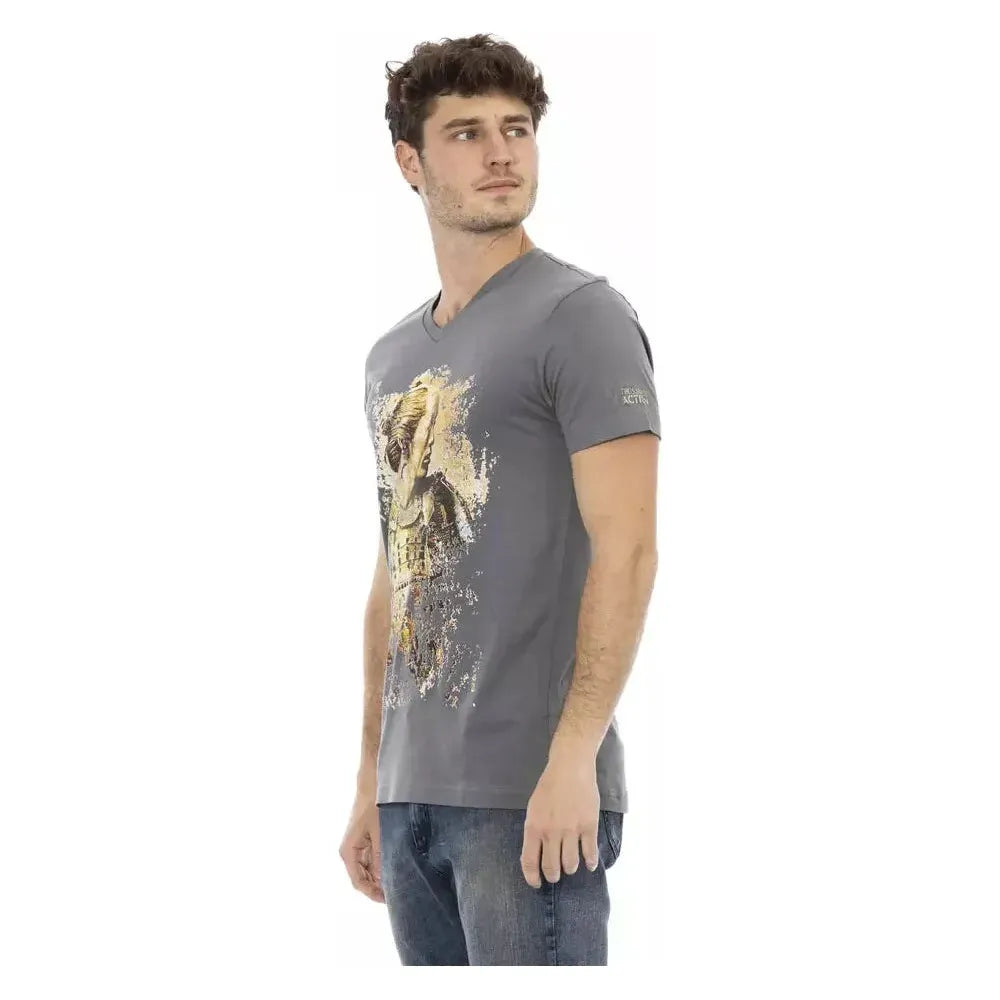 Trussardi Action Gray Cotton Men's T-Shirt Trussardi Action