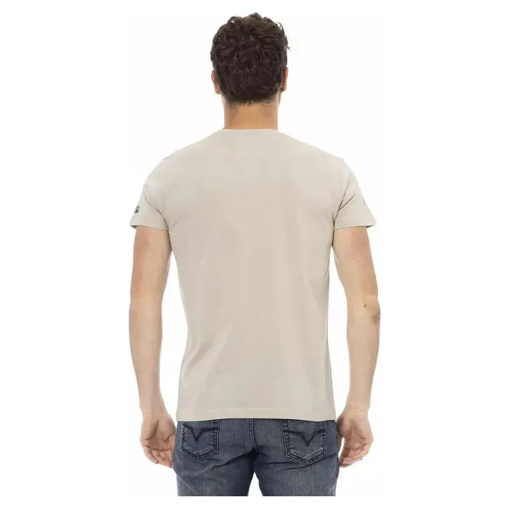 Trussardi Action Beige Cotton Men T-Shirt Trussardi Action