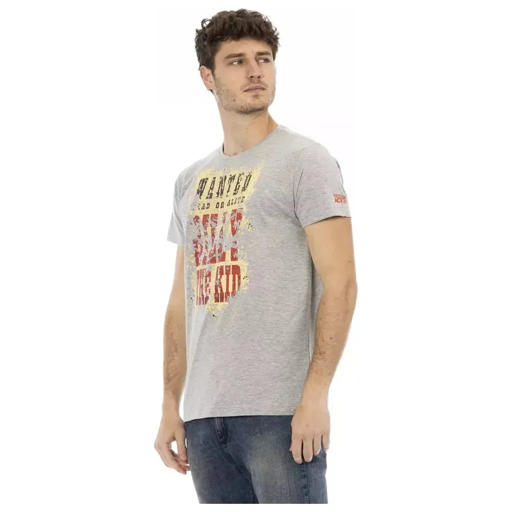 Trussardi Action Gray Cotton Men T-Shirt
