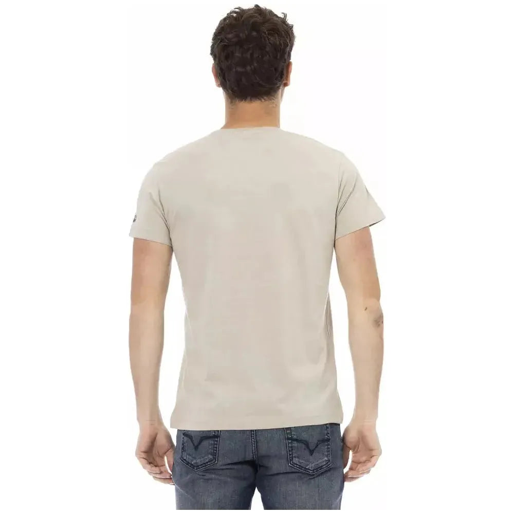 Trussardi Action Beige Cotton Men T-Shirt