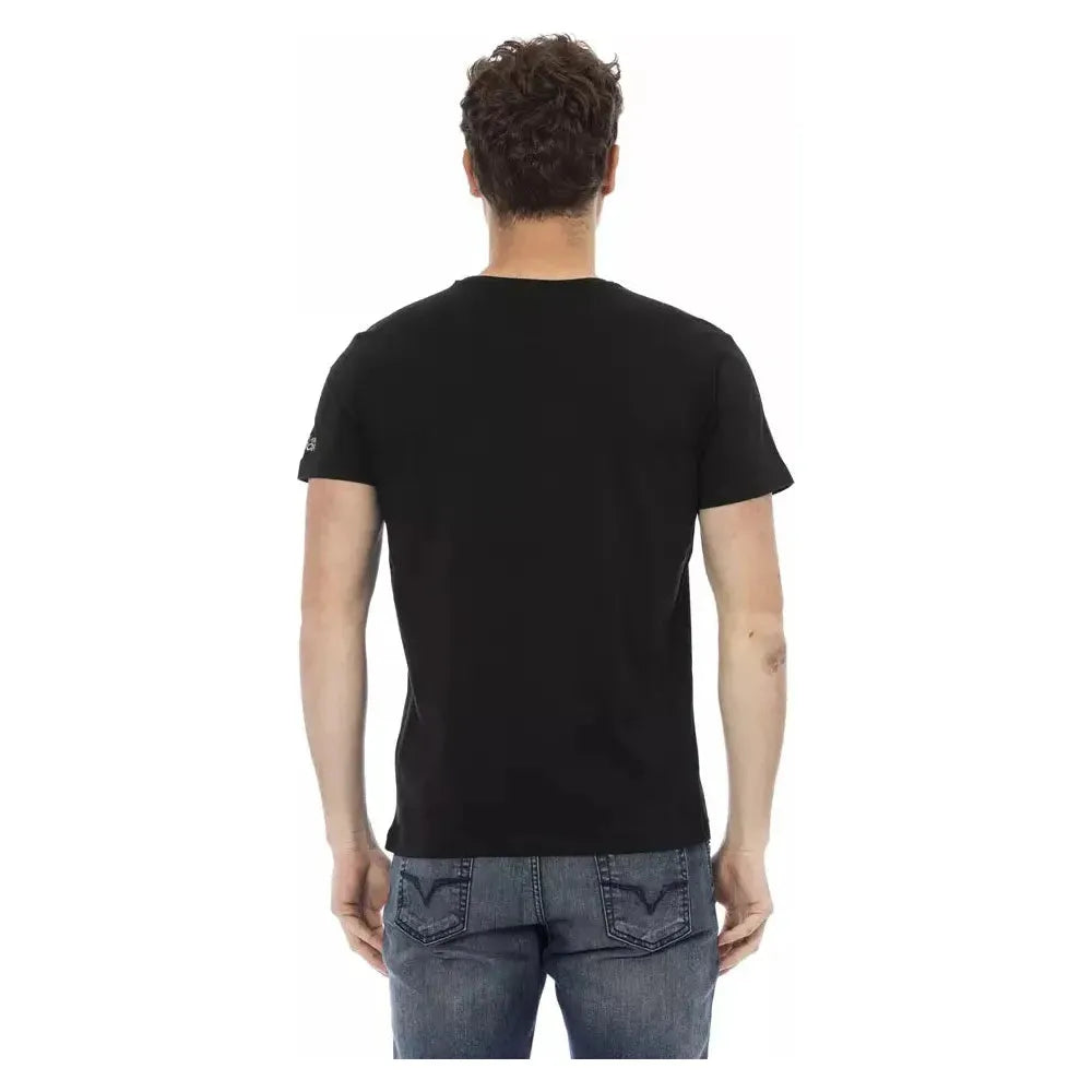 Trussardi Action Black Cotton Men T-Shirt Trussardi Action