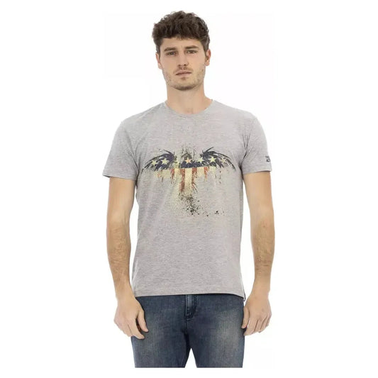 Trussardi Action Gray Cotton Men T-Shirt