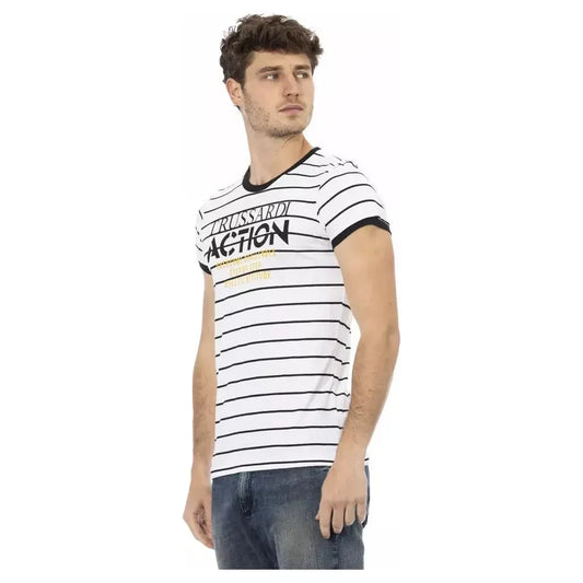 Trussardi Action White Cotton Men TShirt Trussardi Action