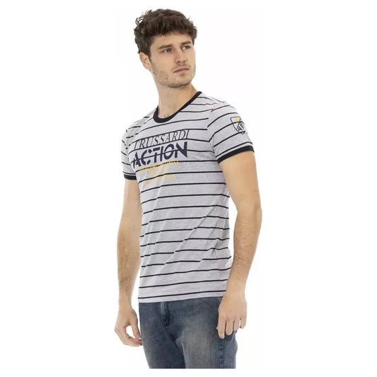 Trussardi Action Gray Cotton Men T-Shirt Trussardi Action