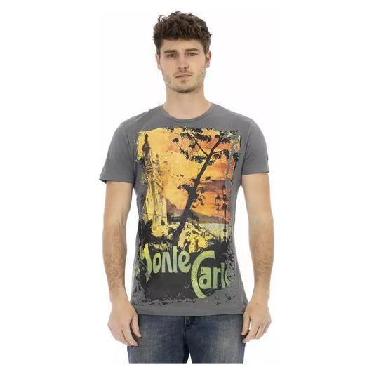 Trussardi Action Gray Cotton Men T-Shirt Trussardi Action