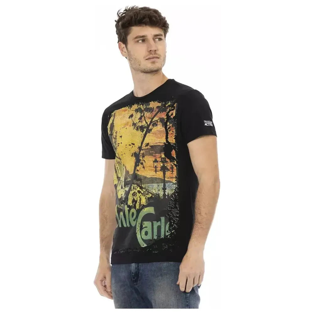 Trussardi Action Black Cotton Men's T-Shirt Trussardi Action