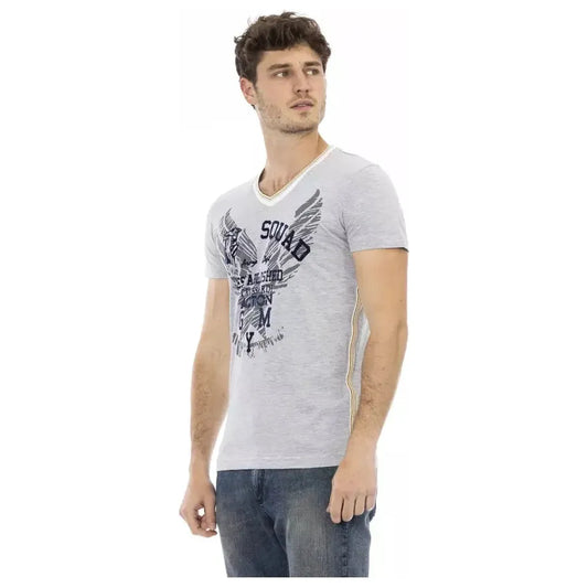 Trussardi Action Gray Cotton Men T-Shirt Trussardi Action