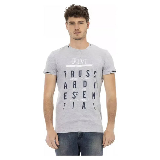 Trussardi Action Gray Cotton Men T-Shirt