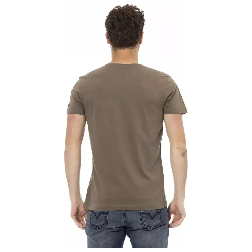 Trussardi Action Brown Cotton Men T-Shirt Trussardi Action