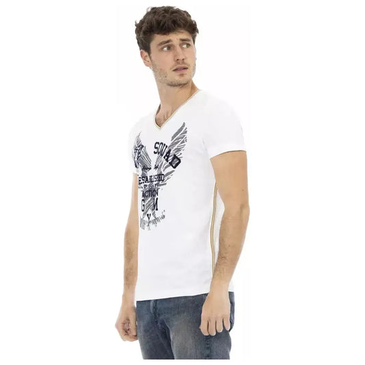 Trussardi Action White Cotton Men T-Shirt Trussardi Action