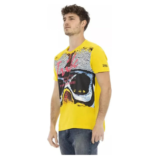 Trussardi Action Yellow Cotton Men TShirt Trussardi Action