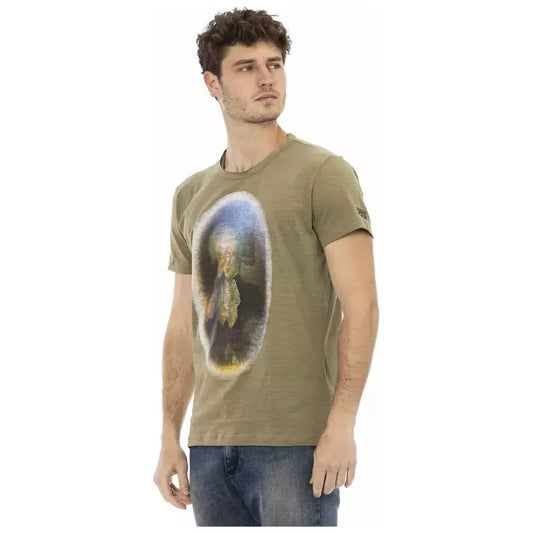 Trussardi Action Green Cotton Men T-Shirt Trussardi Action