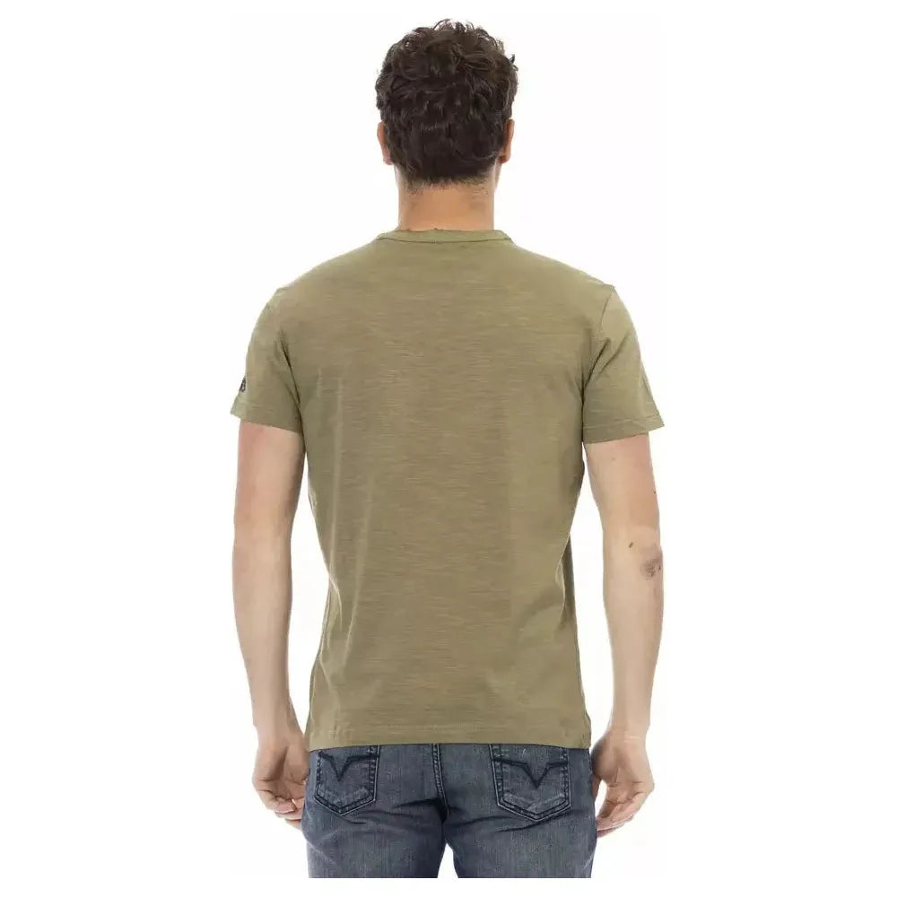 Trussardi Action Green Cotton Men T-Shirt Trussardi Action