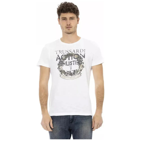 Trussardi Action White Cotton Men T-Shirt Trussardi Action