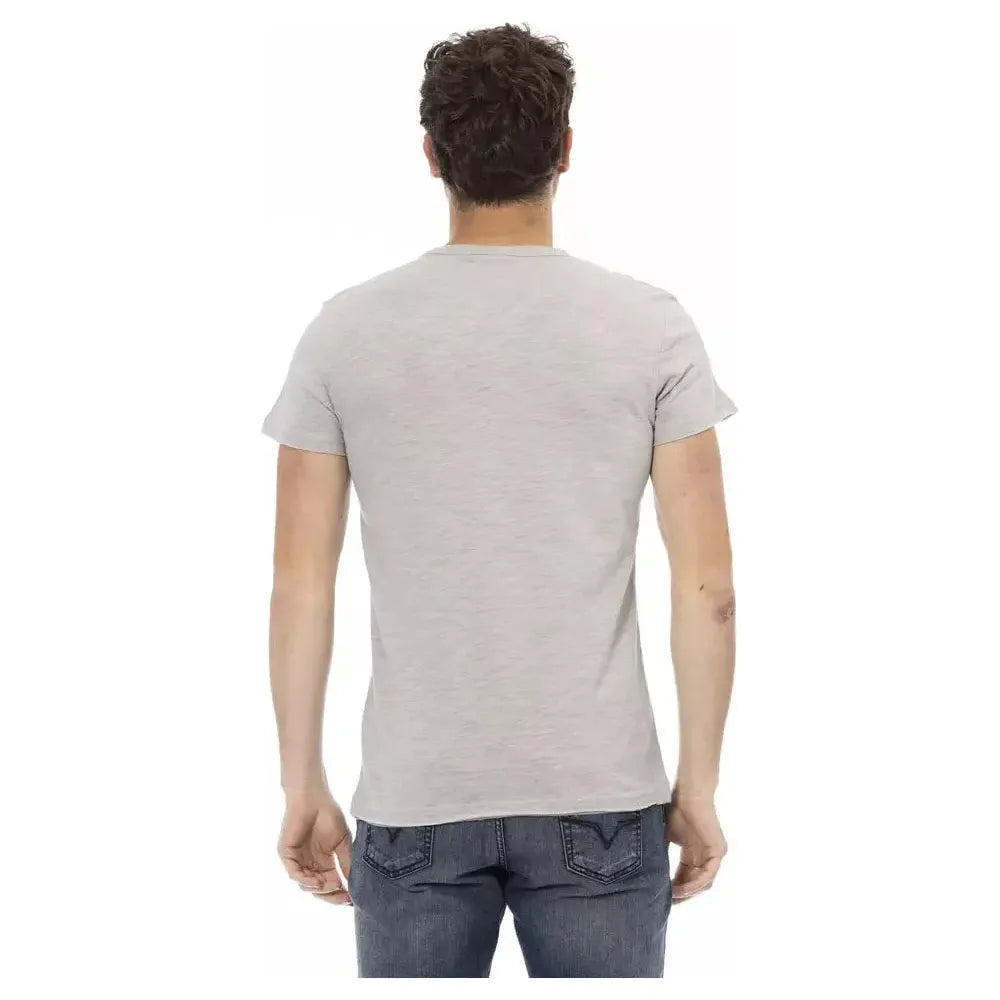 Trussardi Action Gray Cotton Men T-Shirt Trussardi Action