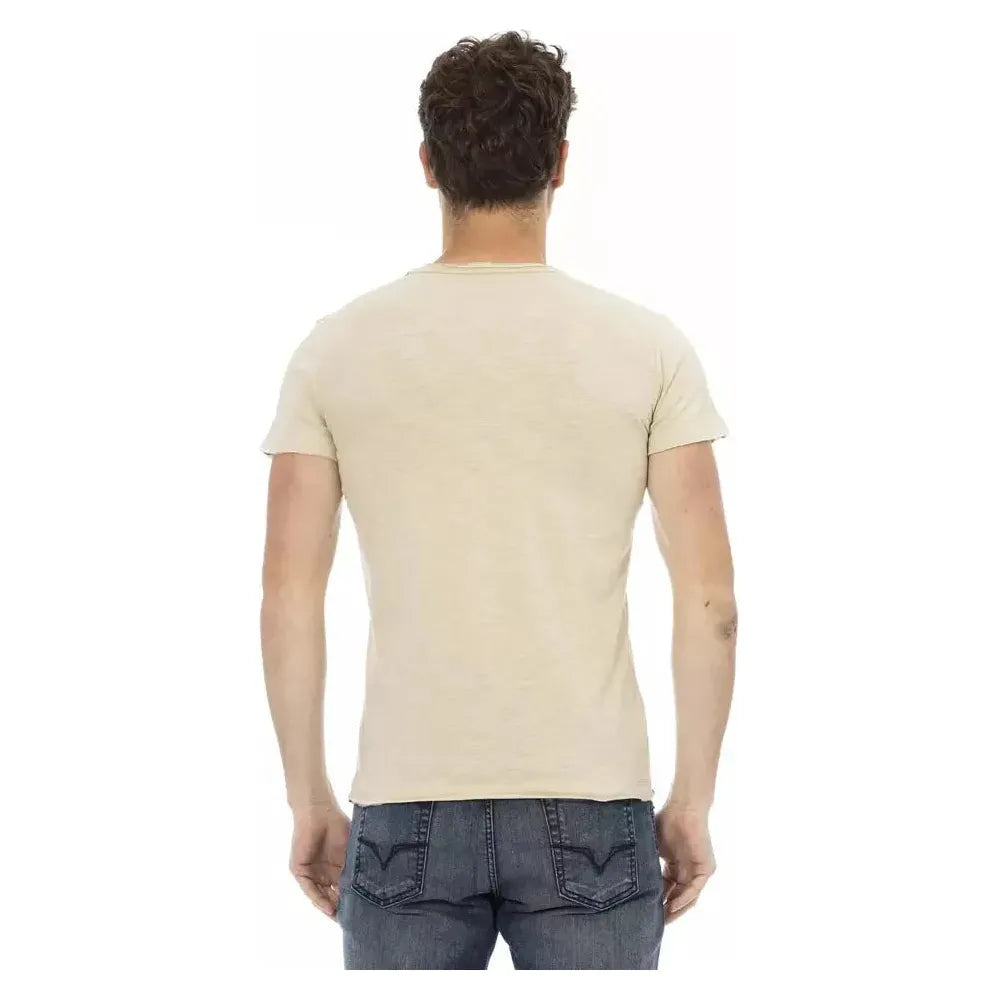 Trussardi Action Beige Cotton Men T-Shirt Trussardi Action