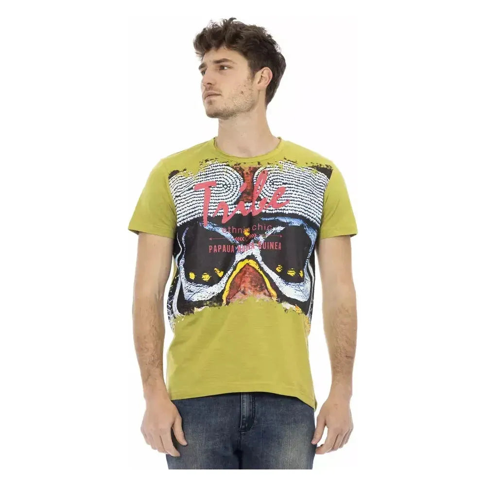 Trussardi Action Green Cotton Men T-Shirt