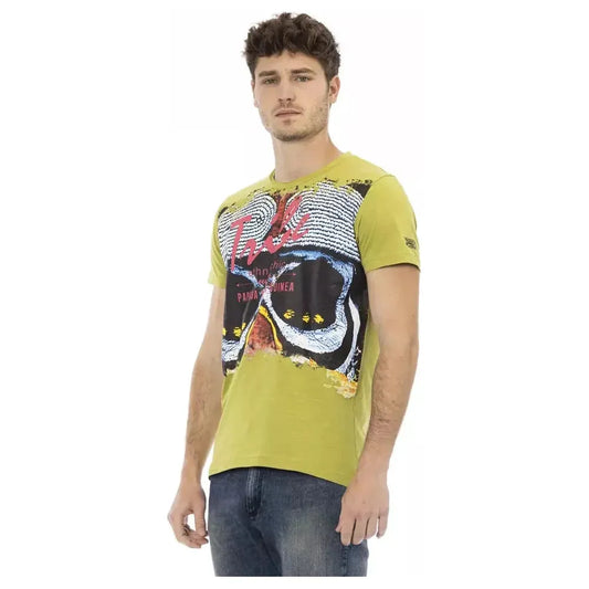 Trussardi Action Green Cotton Men T-Shirt Trussardi Action