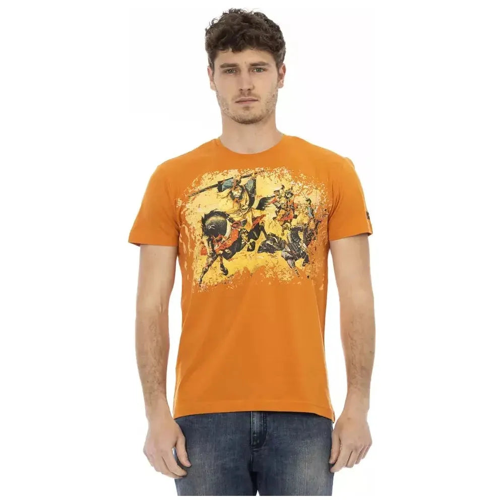 Trussardi Action Orange Cotton Men T-Shirt Trussardi Action Sandy Brown