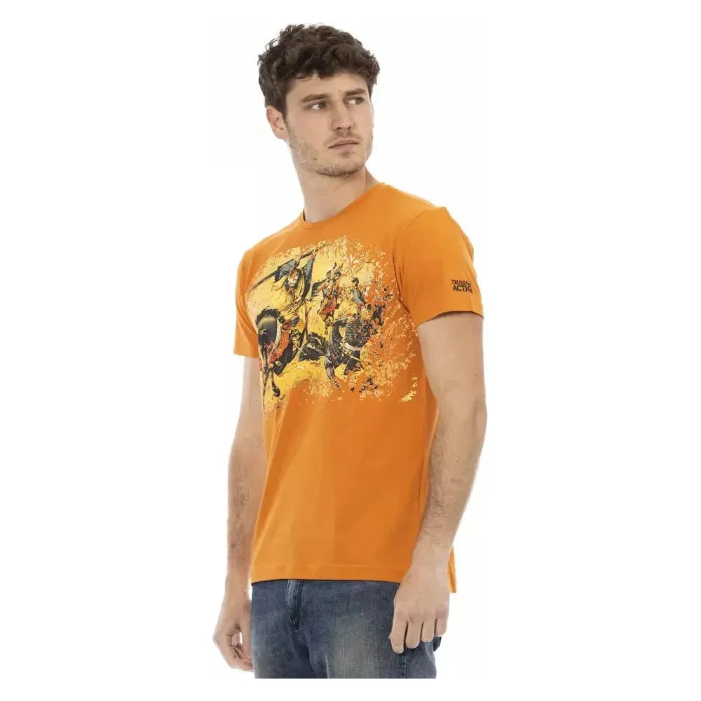 Trussardi Action Orange Cotton Men T-Shirt Trussardi Action Sandy Brown