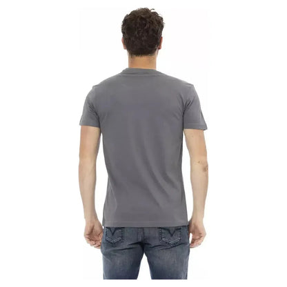 Trussardi Action Gray Cotton Men T-Shirt