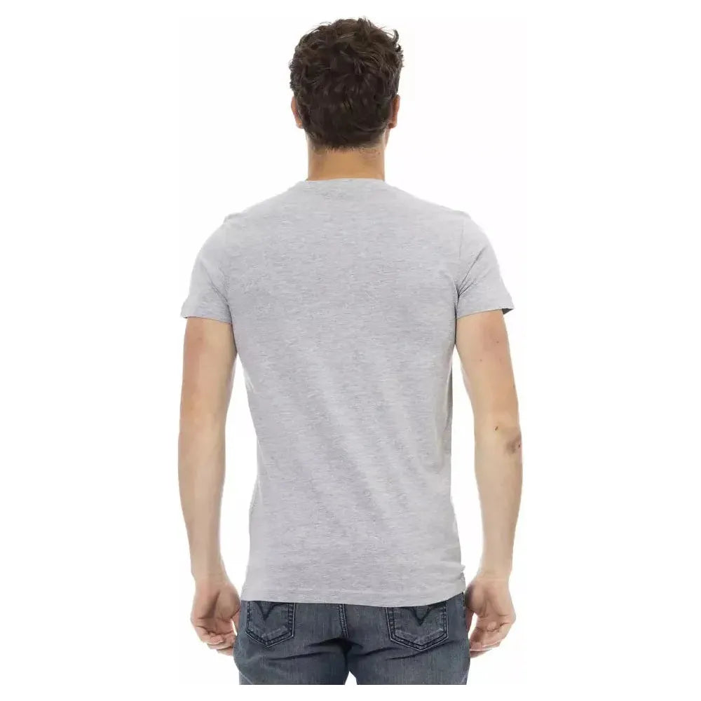 Trussardi Action Gray Cotton Men T-Shirt Trussardi Action