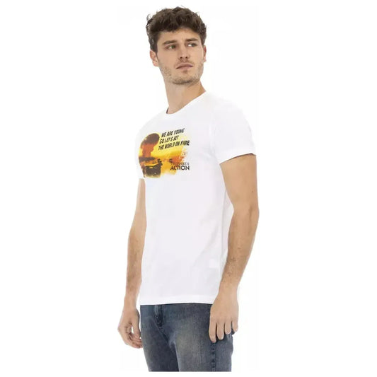 Trussardi Action White Cotton Men TShirt Trussardi Action