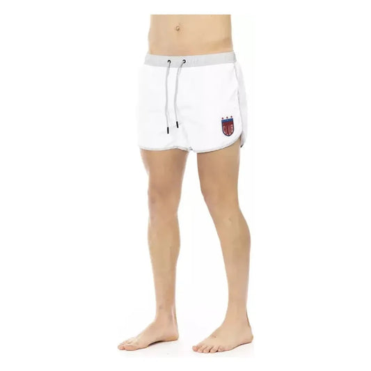 Bikkembergs White Polyester Men Swim Shorts Bikkembergs