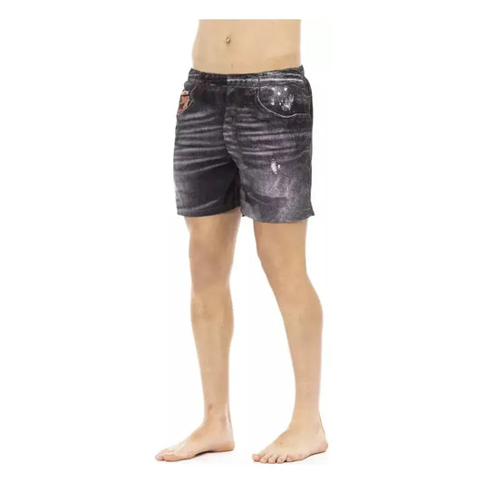 Just Cavalli Black Polyester Men Swim Short Just Cavalli