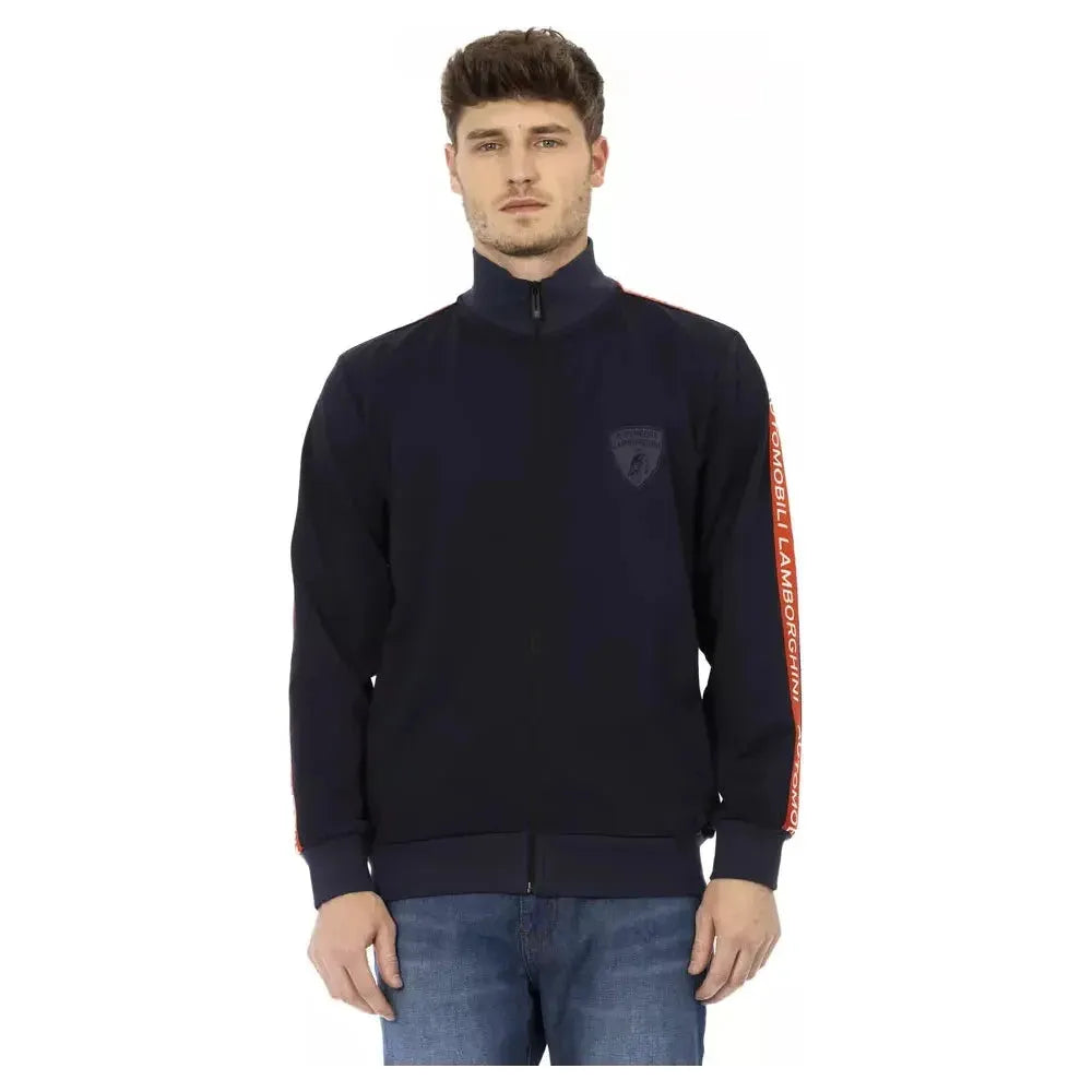 Automobili Lamborghini Blue Polyester Men Sweater Automobili Lamborghini