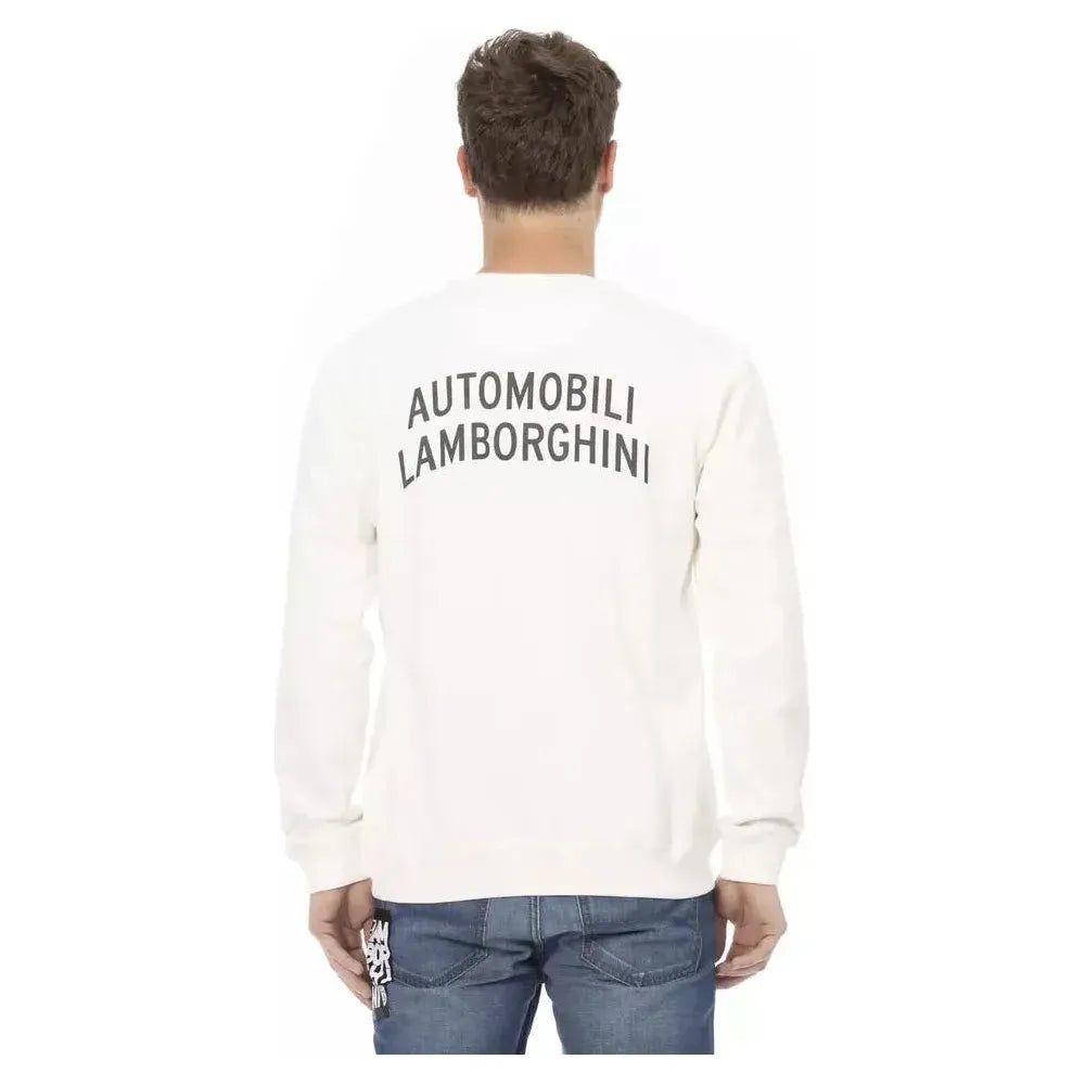 Automobili Lamborghini White Cotton Men Sweater Automobili Lamborghini