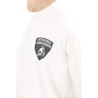Automobili Lamborghini White Cotton Men's Sweater