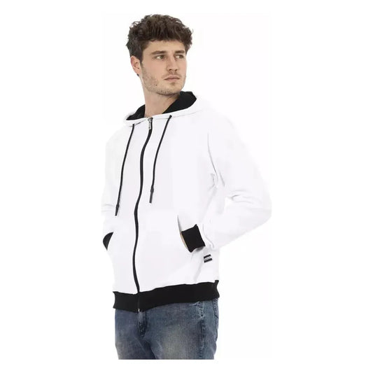 Baldinini Trend White Cotton Men's Hoodie Baldinini Trend