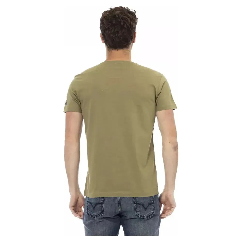 Trussardi Action Green Cotton Men T-Shirt Trussardi Action