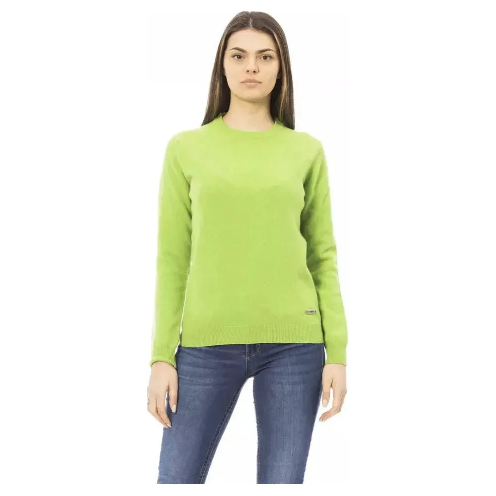 Baldinini Trend Green Wool Women Sweater Baldinini Trend