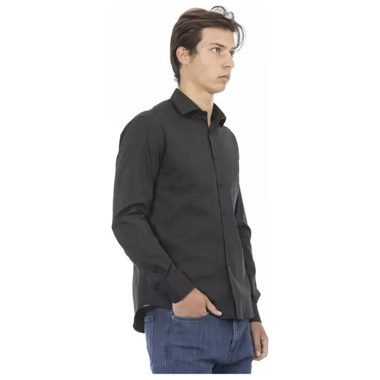 Baldinini Trend Gray Cotton Men Shirt Baldinini Trend