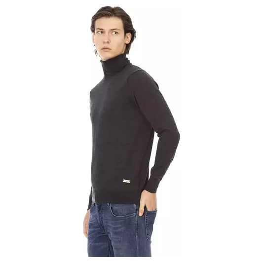 Baldinini Trend Gray Fabric Men Sweater Baldinini Trend